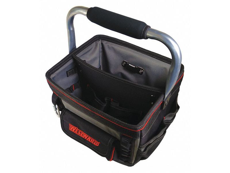 WESTWARD 53JW34 Tool Tote,General Purpose,5 Pockets, Nylon, 13 Pockets, Black