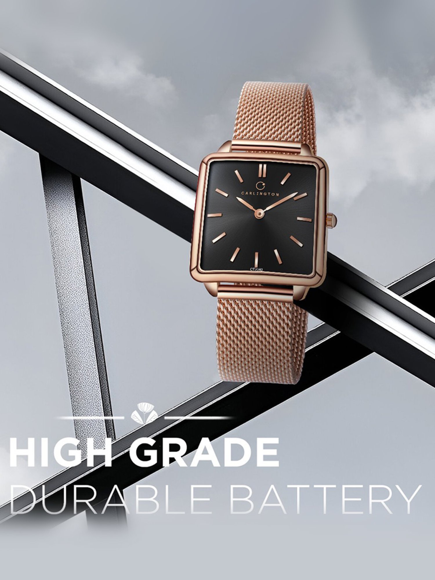 Carlington Iconic 2040 RoseBlack Analog Watch for Women