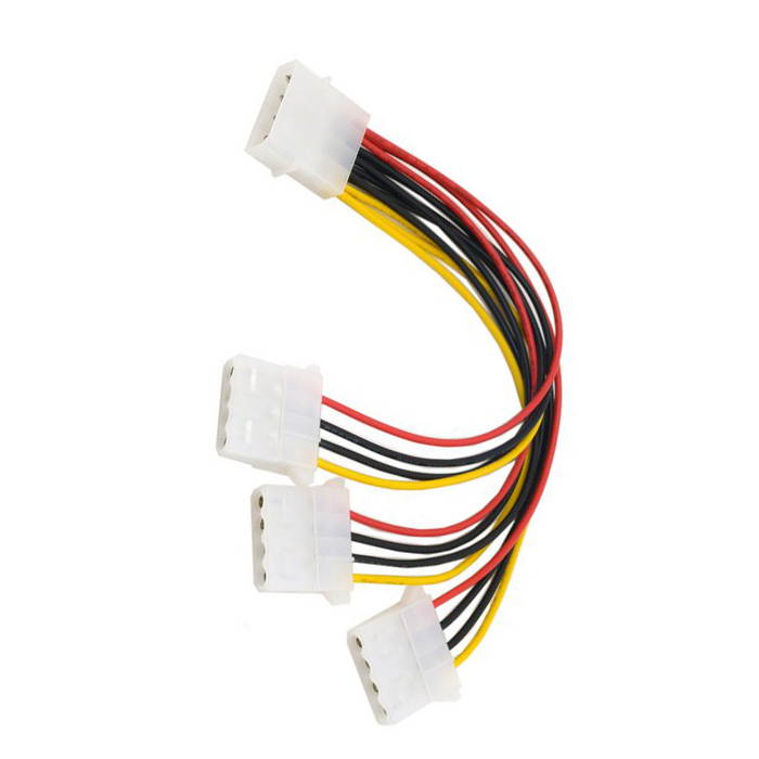 10 Pcs - Molex 4 Pin Power Supply Splitter Cable 3 Female to 1 Male,IDE Internal Power Y-Cable