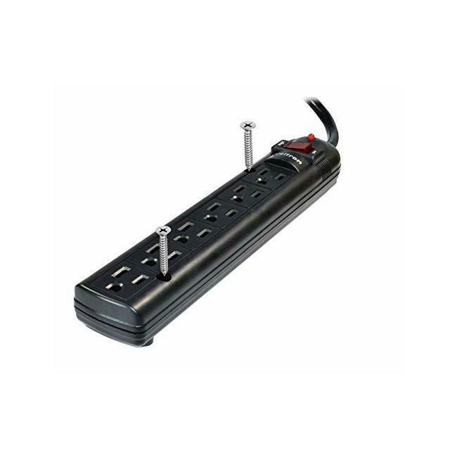 WELTRON WSP-600PLF-15BK 6-OUTLET SURGE PROTECTOR POWER STRIP 15F