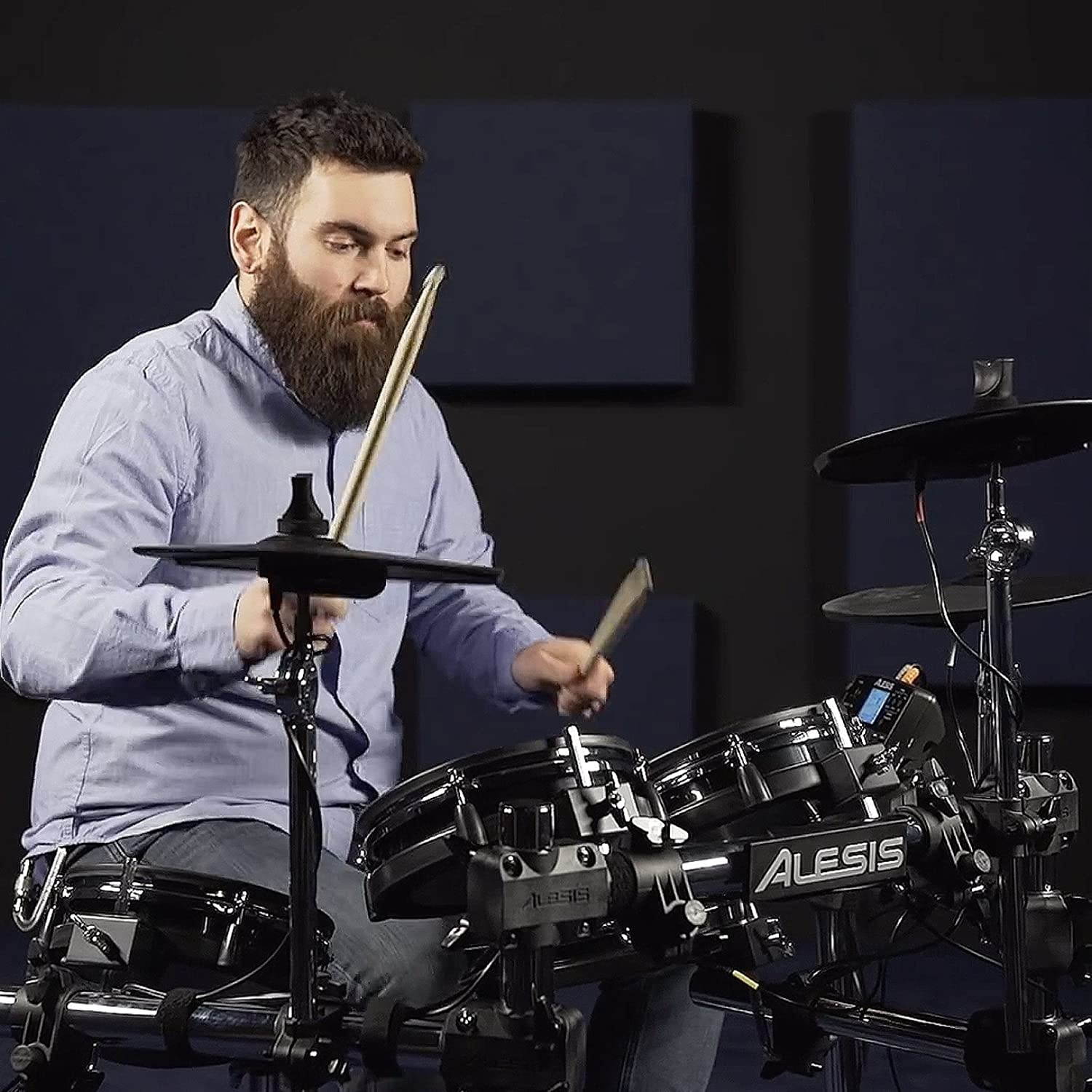 Alesis Surge Mesh Kit | Eight-Piece Electronic Drum Kit with Mesh Heads | 40 Kits, 385 sounds, 60 Play-Along Tracks | USB/MIDI Connectivity