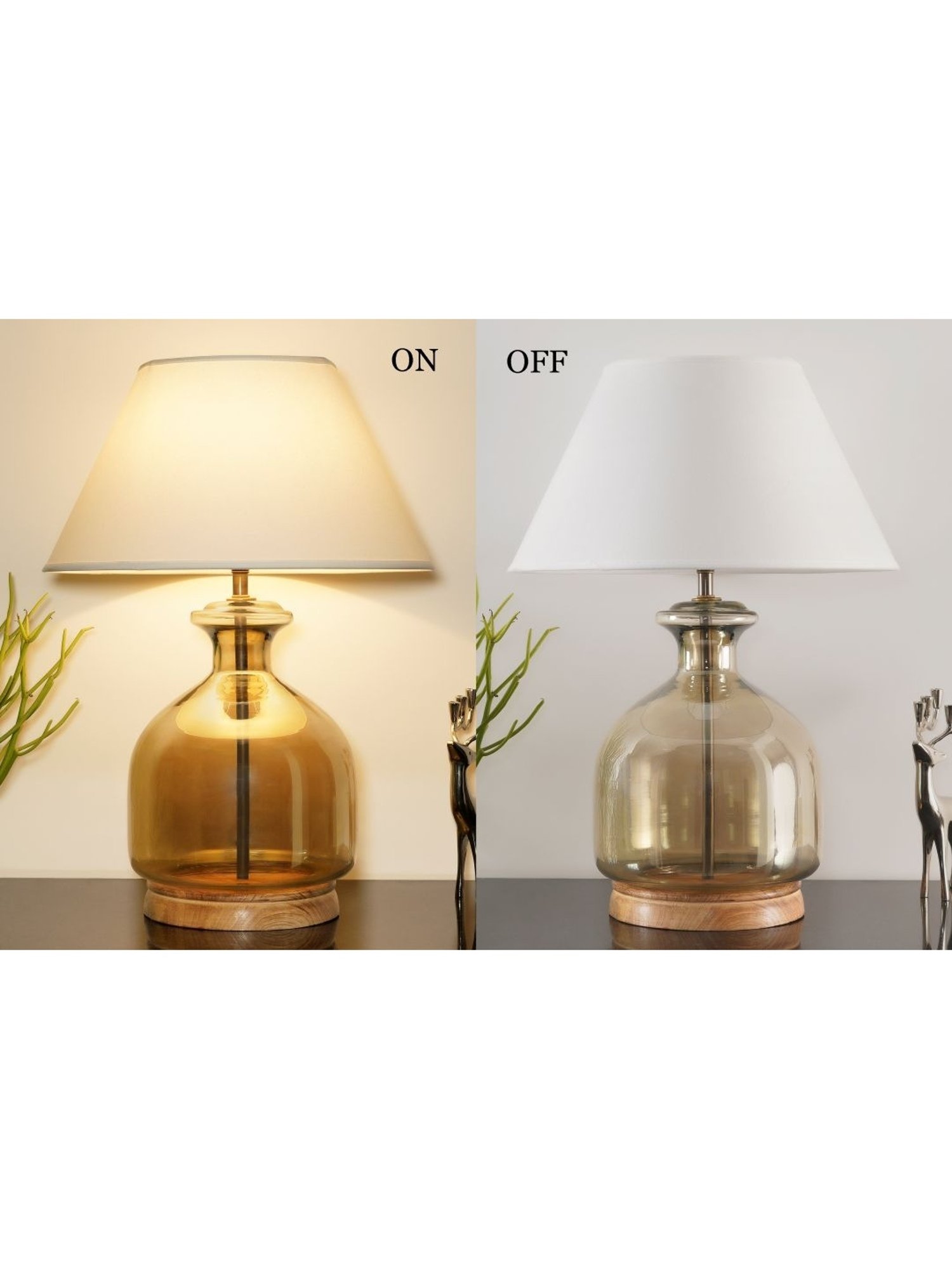 Kapoor Lamp Shades Smoke & White Glass Alper Luster Table Lamp