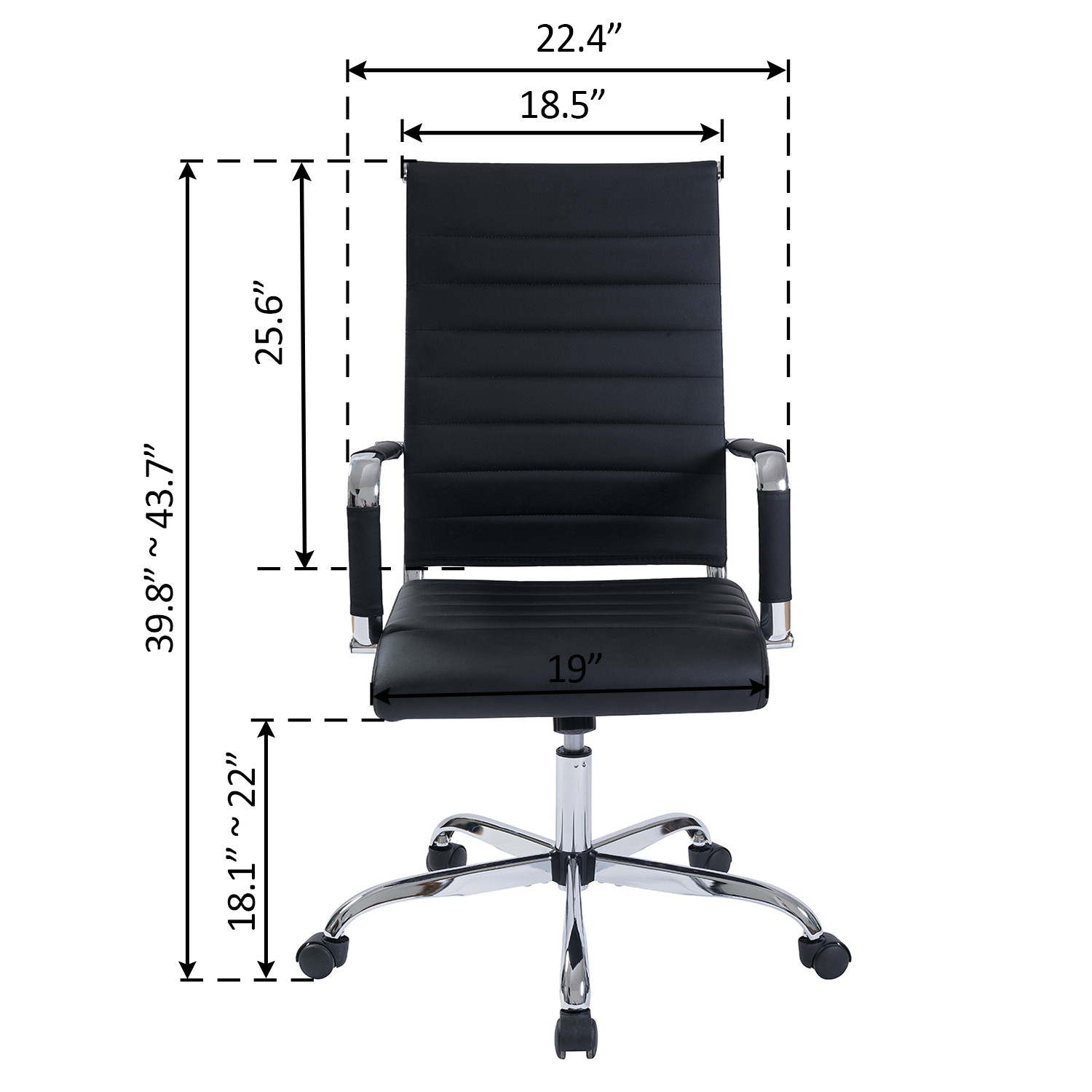 Walsport Adjustable High Back Office Chair Swivel Computer Desk Chair Black