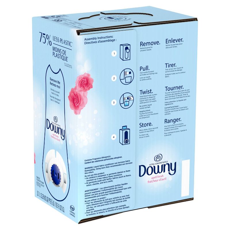 Downy April Fresh Liquid Fabric Conditioner Eco-Box HE Compatible - 105 fl oz
