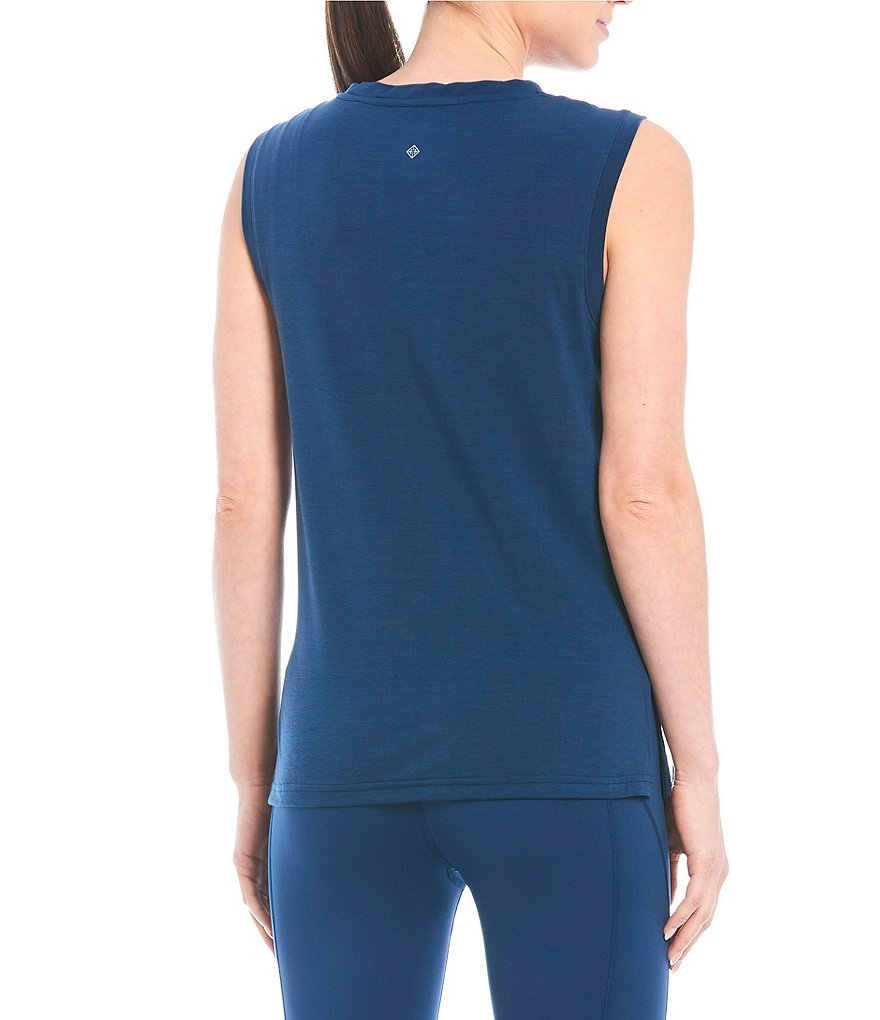 IBKUL Kimmy Print Long Sleeve Mock Neck Active Top