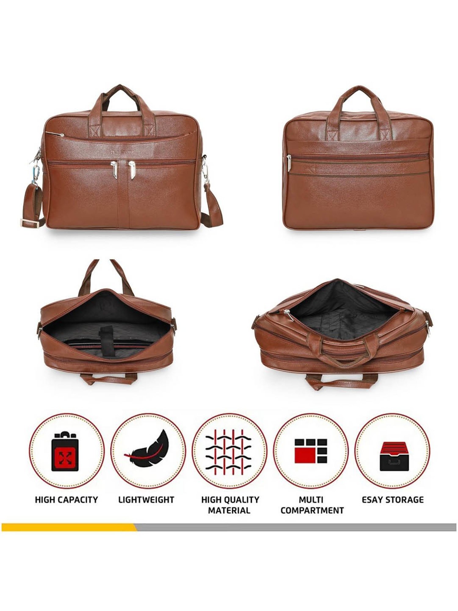 Priority Tan Synthetic Large Messenger Bag