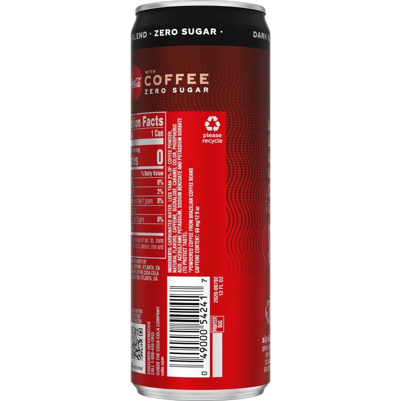 Coca-Cola with Coffee Dark Blend Zero Sugar - 12 fl oz Can