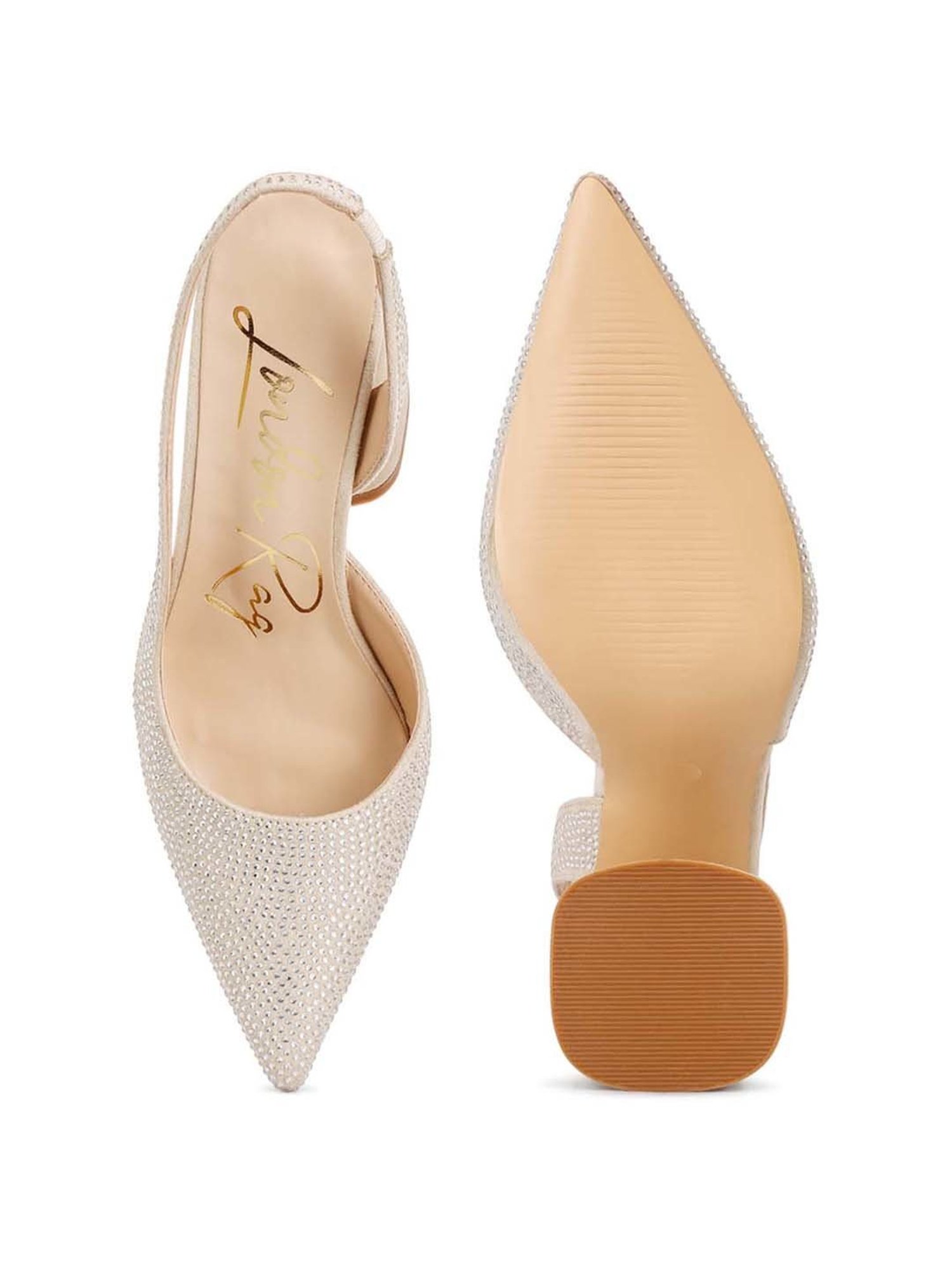 London Rag Women's Beige Sling Back Sandals