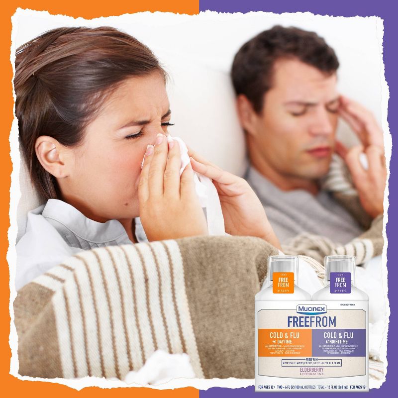 Mucinex Acetaminophen Cold, Flu & Cough Suppressant - Day & Night - 2pk/12 fl oz