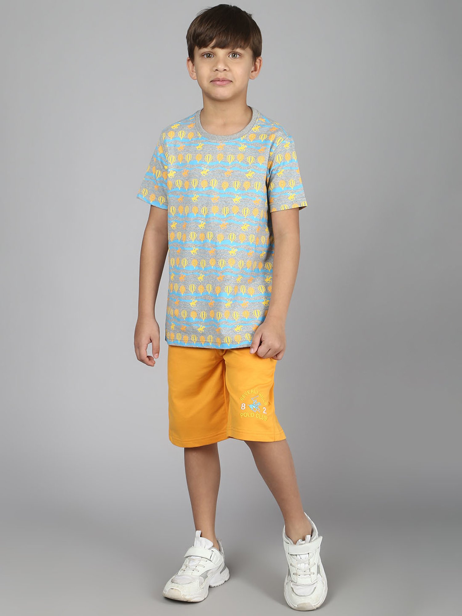 Beverly Hills Polo Club Boys Orange Printed Shorts