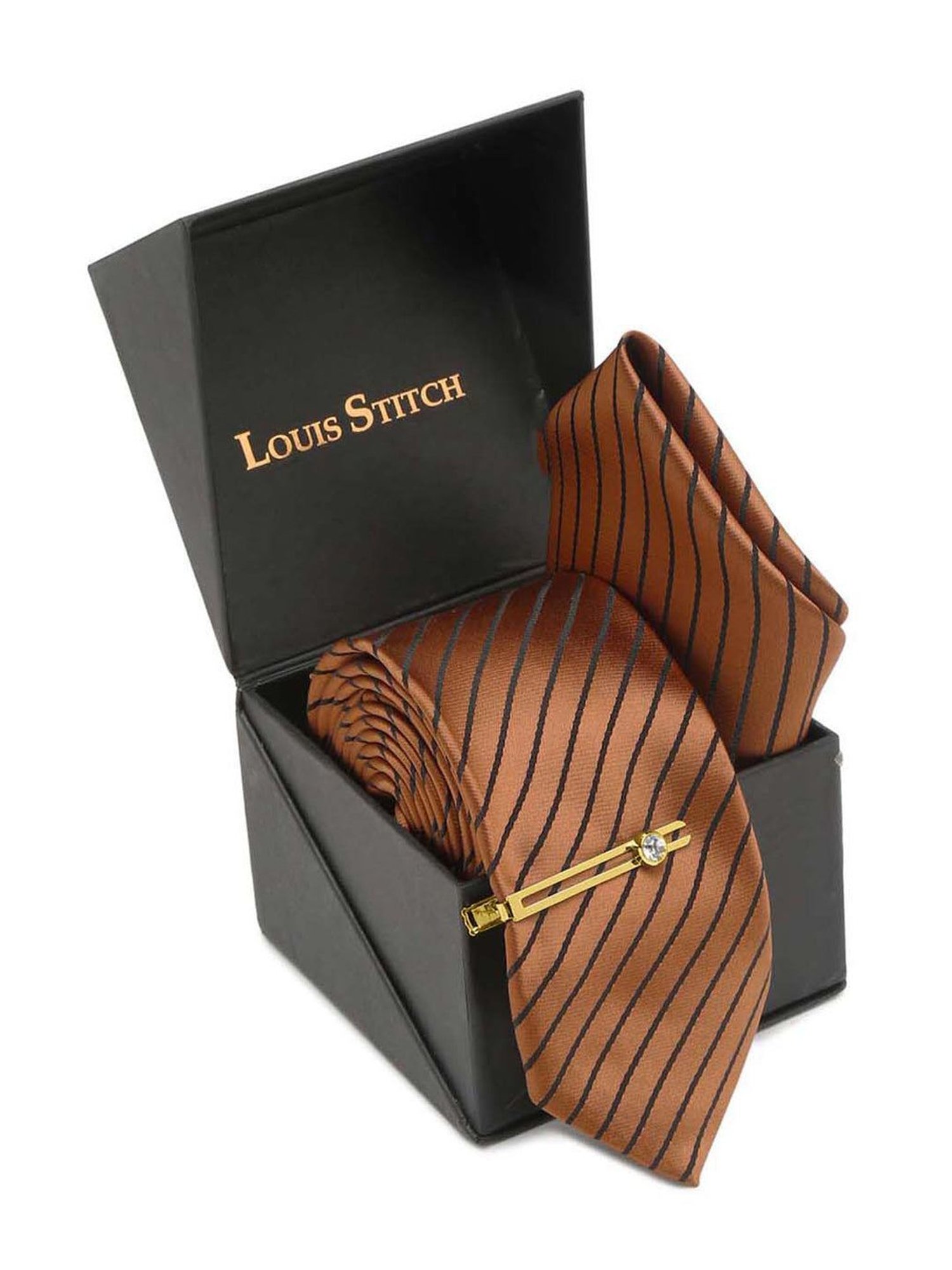 Louis Stitch Blue Printed Necktie Gift Set - Set of 3