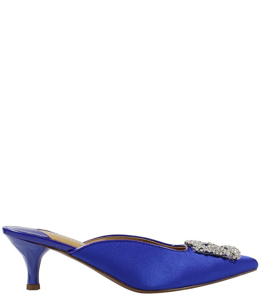 J. Renee Felecia Satin Ornament Detail Dress Mules