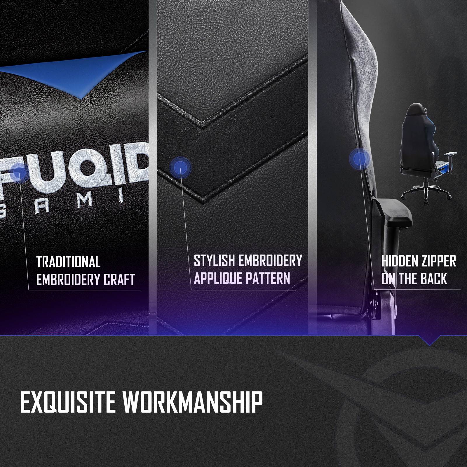 COLAMY Gaming Chair, Big & Tall Computer Chair Fluorescent Racing Style Desk Office Chair Wide Seat Height Adjustment Swivel Task Chair with Headrest and Lumbar Support(Black/Grey/Red/Blue/White/Pink)