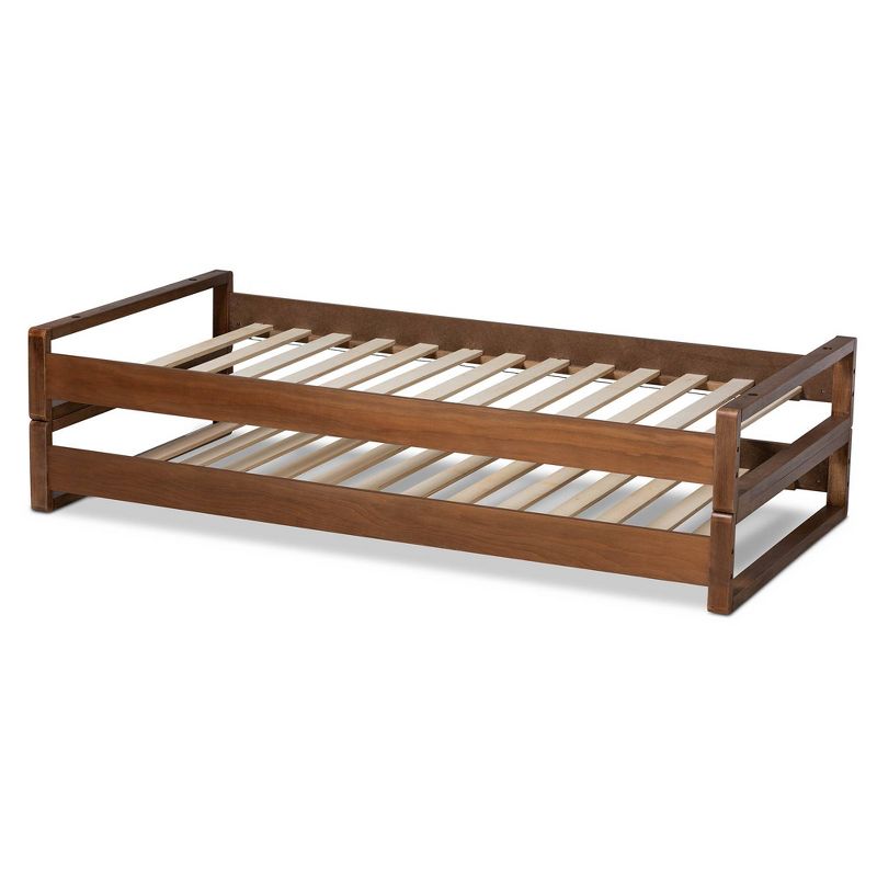King Klara Wood Expandable Bed Frame Walnut - Baxton Studio