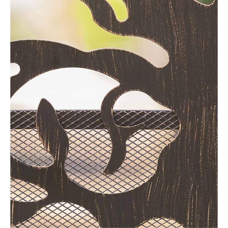 Plow & Hearth - Arched Metal Weather-Resistant Garden Gate with Symbolic Tree of Life Design