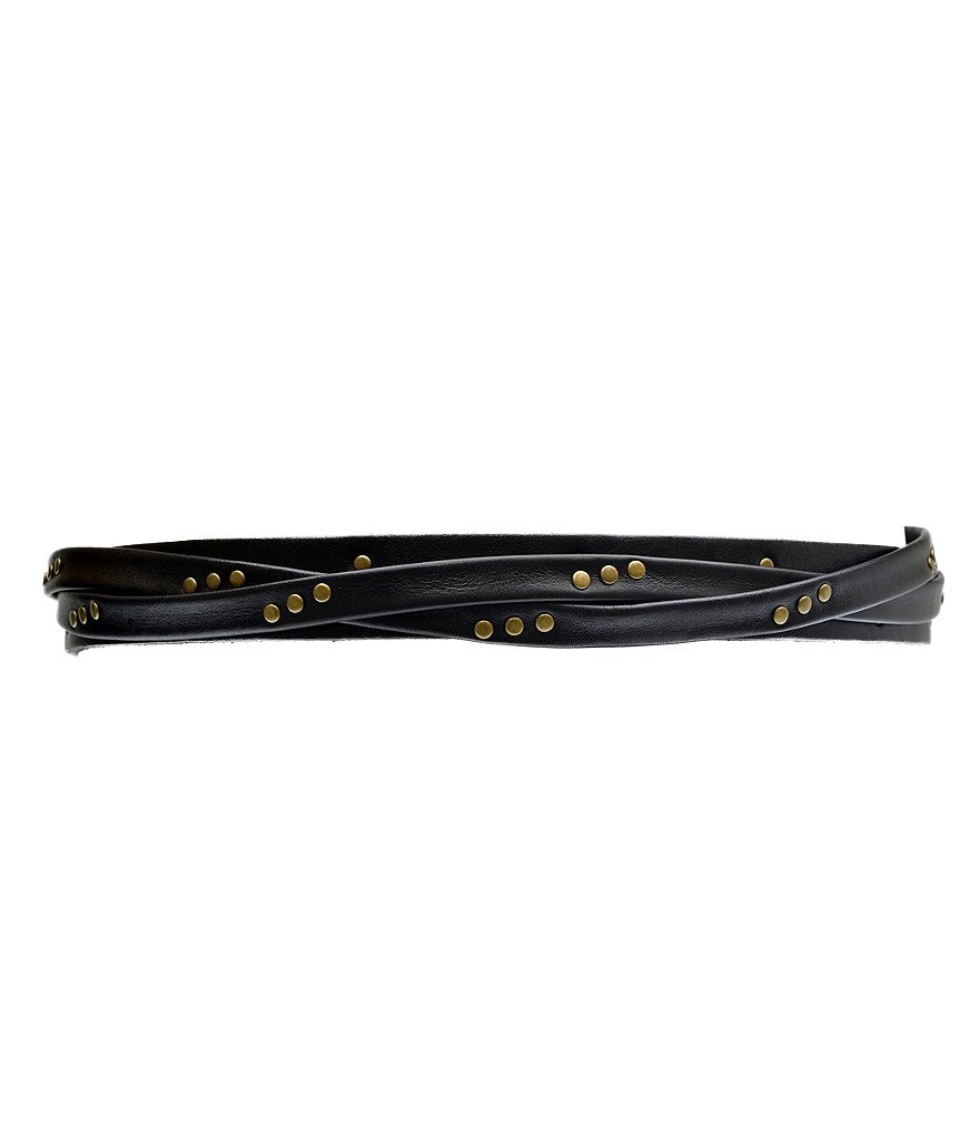 Art N Vintage Black Leather Waist Belt For Women