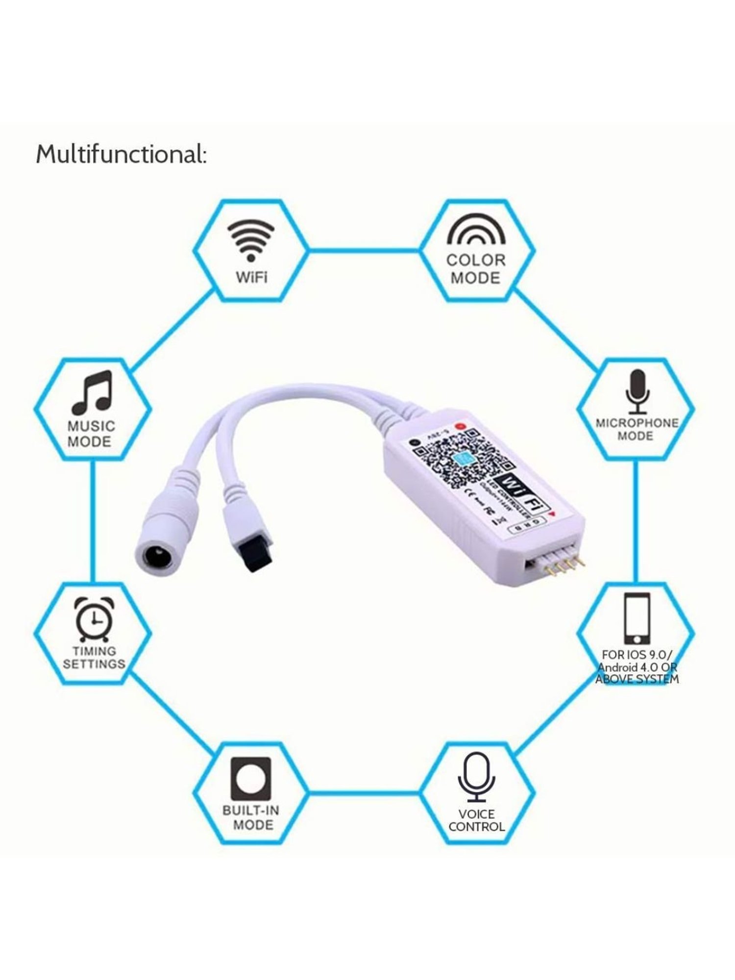 XERGY Led Strip Lights with Power Supply Color Changing RGB 150 LED s ( Wi-Fi Control + IR Remote)