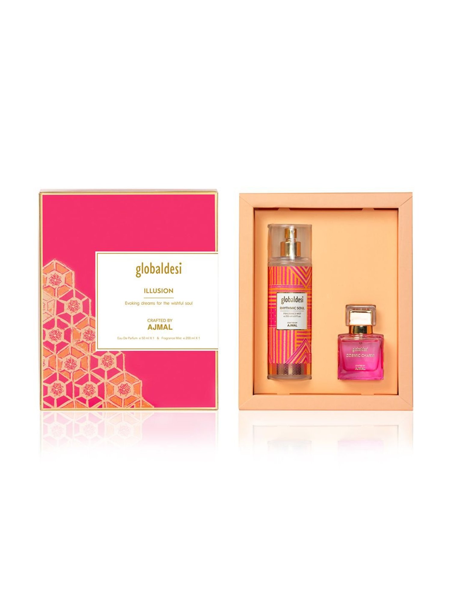 Global Desi by Ajmal Cosmic Charm Eau de Parfum & Rhythmic Soul Body Mist Combo for Women