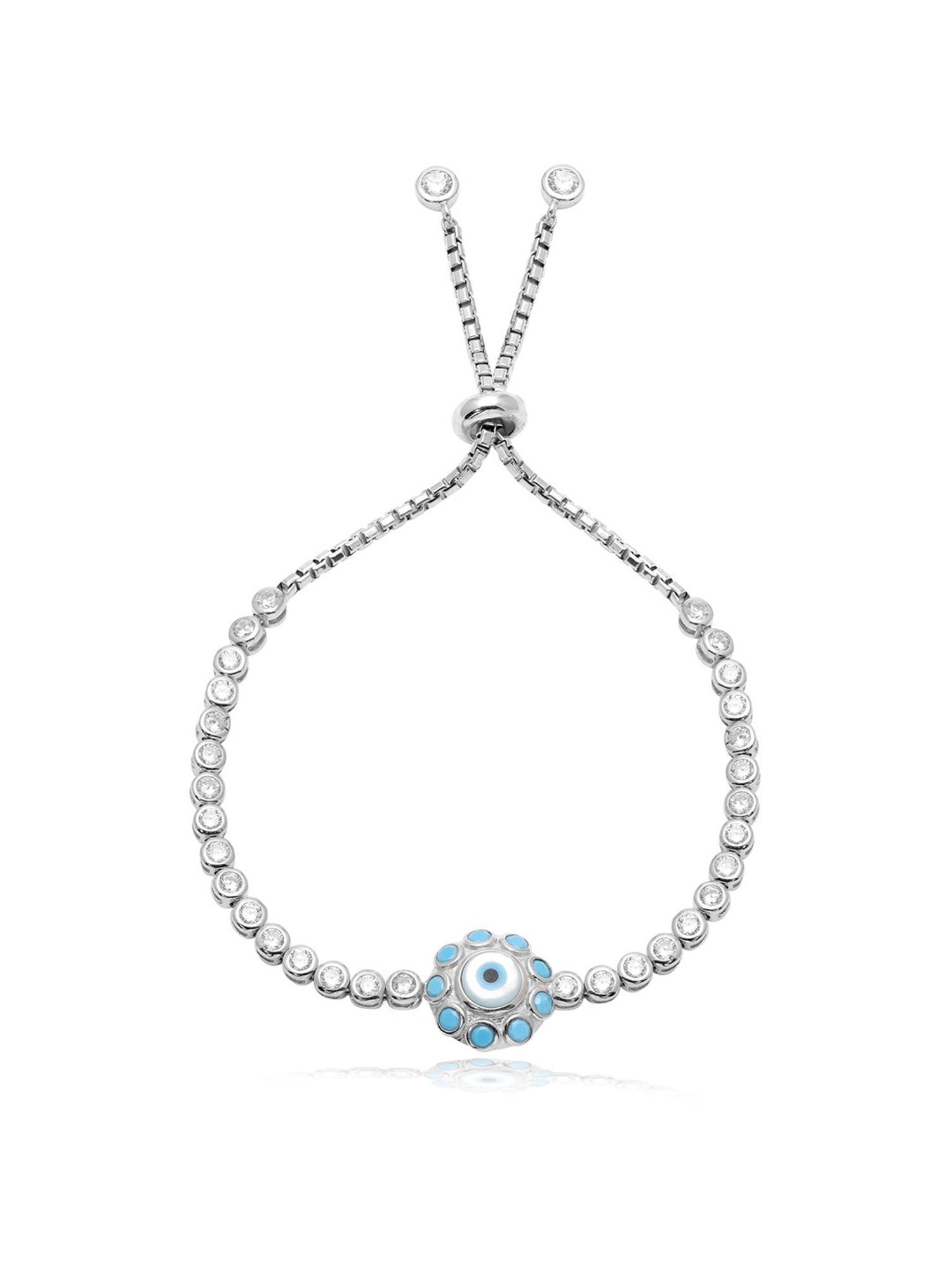 Curio Cottage 925 Silver Serene Evil Eye Repeller Bracelet