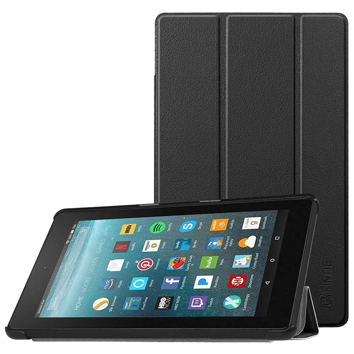 Fintie Slim Case for Amazon Fire 7 Tablet (Previous Generation - 7th, 2017 Release), Ultra Lightweight Slim Shell Standing Cover with Auto Wake/Sleep, Black