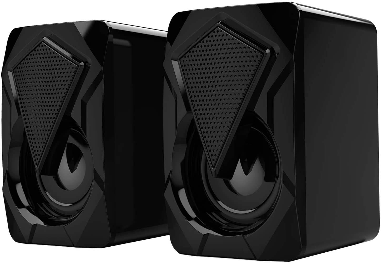 Homyl Computer Speaker Stereo 2.0 Bass RGB Light USB Powered 3.5mm PC/Laptop/Tablet