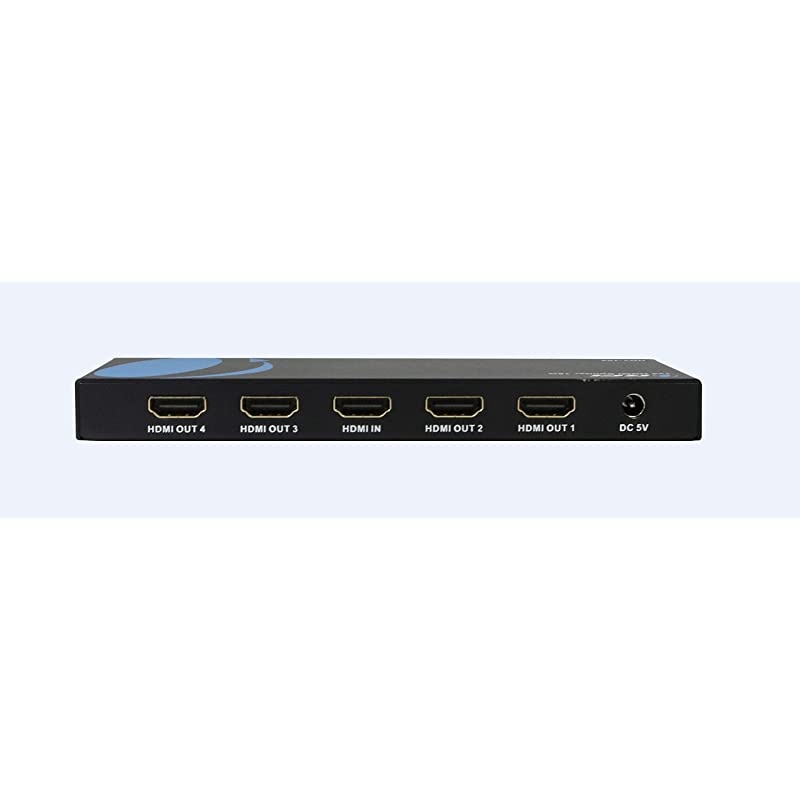 1x4 2.0 HDMI Splitter 2 Ports with Full Ultra HDCP 2.2, 4K at 60Hz & 3D Supports EDID Control - HDY-104, Black