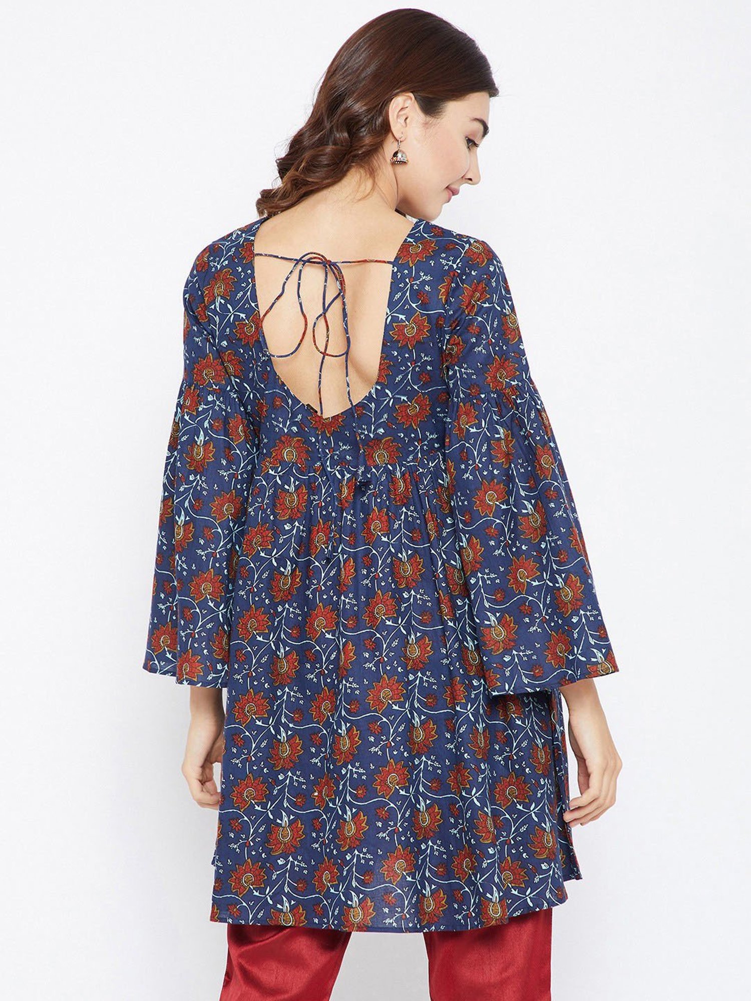 PANIT Blue Printed Fit & Flare Kurti