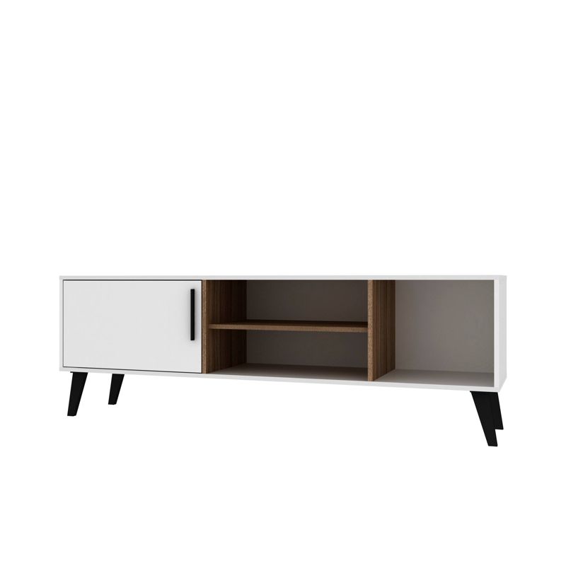 Amsterdam TV Stand for TVs up to 60" White/Oak Brown - Manhattan Comfort