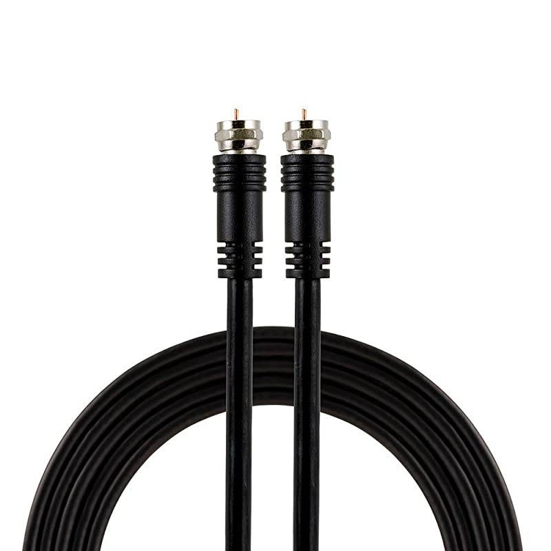 RG6 Coaxial Cable 25 Ft FType Connectors Double Shielded Coax Input output Low Loss Coax Ideal for TV Antenna DVR VCR Satellite Receiver Cable Box Home Theater Black 33598