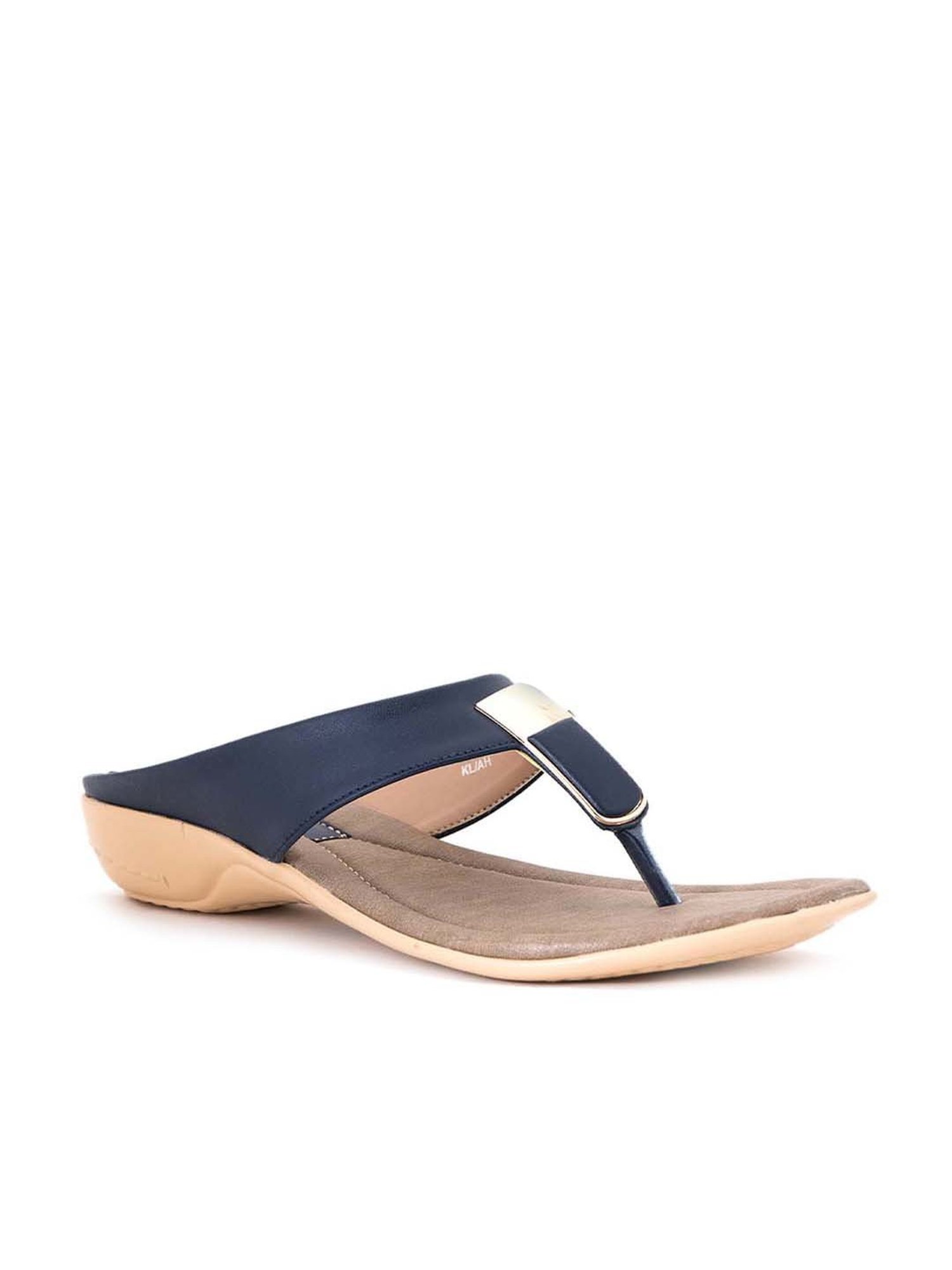 Khadim's Women's Navy Thong Wedges