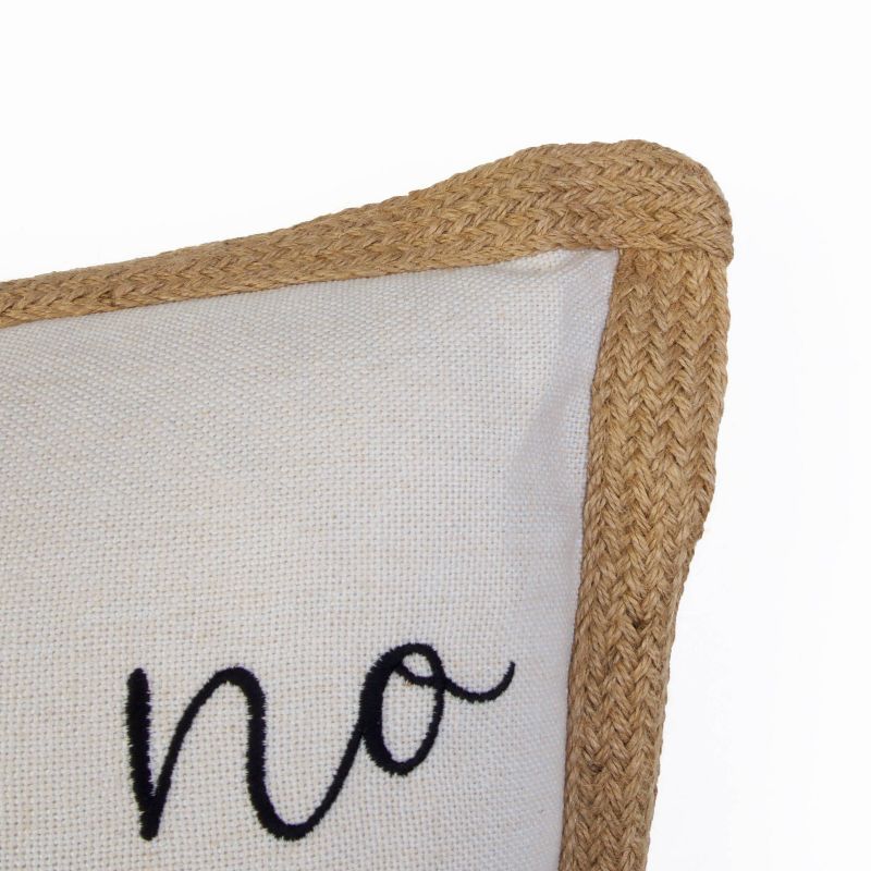 20"x20" Harika "No Place Like Home" Braided Jute Pillow - Décor Therapy