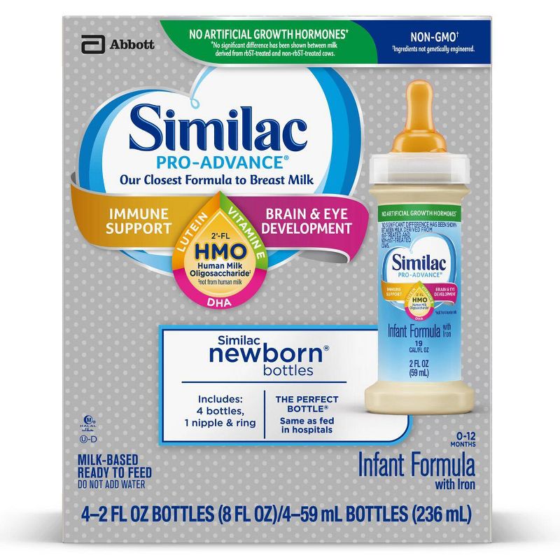 Similac Pro-Advance Non-GMO Infant Formula with Iron Bottles - 4ct/2 fl oz Each