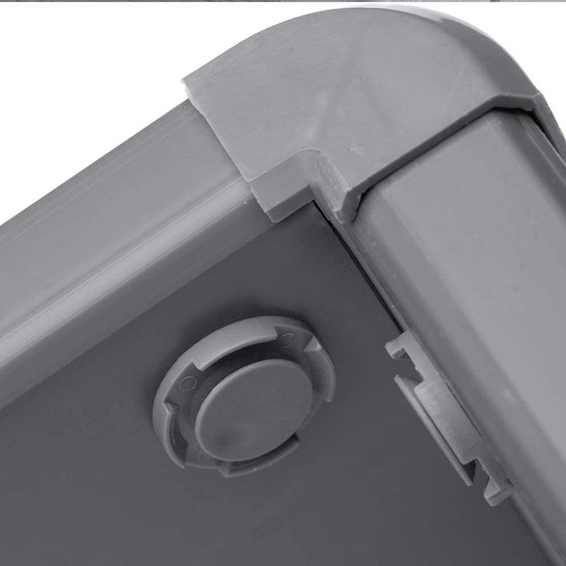 NuVue 26008 44 Inch Square Extra Tall Raised PVC Vegetable Flower Herb Garden Planter Patio Porch Terrace Deck Box, Gray (4 Pack)