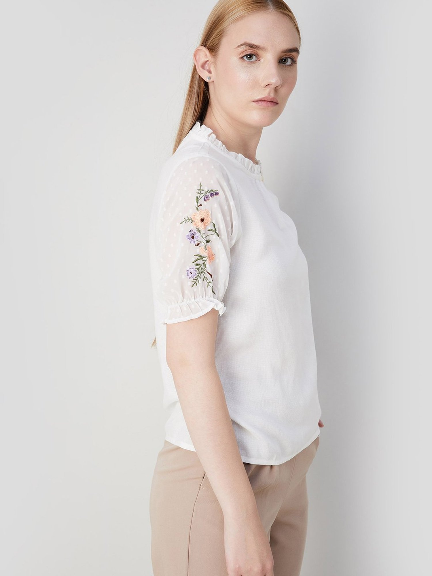 Code by Lifestyle Off White Regular Fit Top