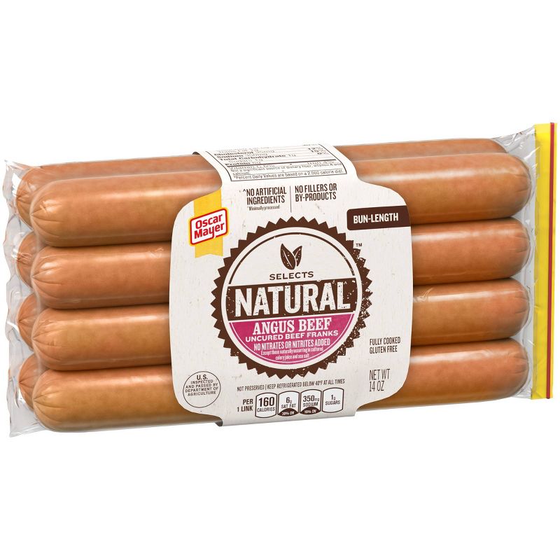 Oscar Mayer Selects Natural Angus Beef Uncured Beef Franks - 14oz