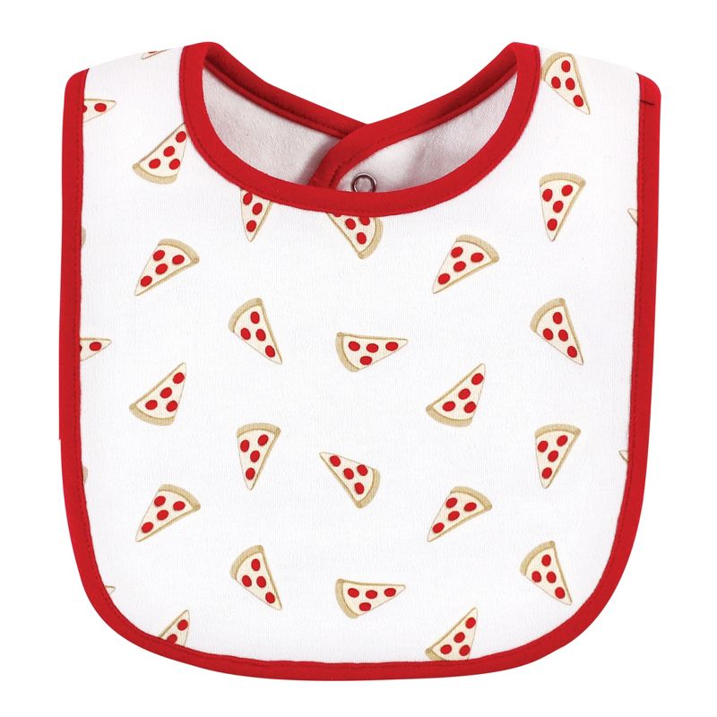 Hudson Baby Infant Boy Cotton Bib and Sock Set, Pizza, One Size