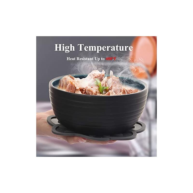 Silicone Trivet Mat [4 Set] Centaury Pot Holders, Hot Pads For Pots & Pans, Jar Opener, Spoon Rest & Coasters Heat Resistant Non Slip Flexible & Durable - Diameter:6.7'' (Deep Purple)