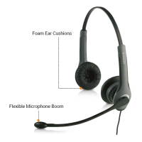 Jabra GN2025 Duo NC Headset (2009-820-105) w/ GN1200 Coiled Smart Cord