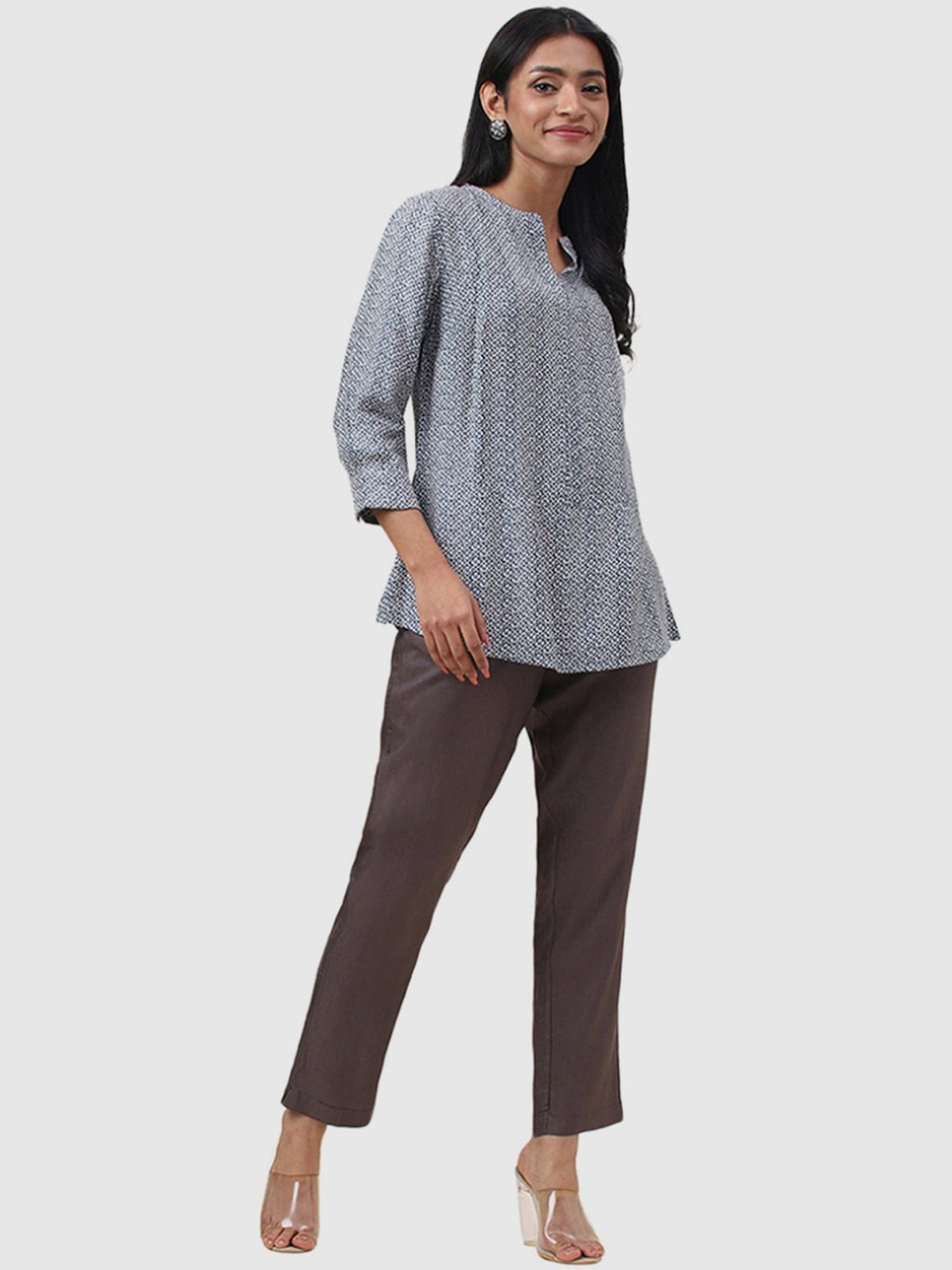 Fabindia Blue & White Printed Tunic