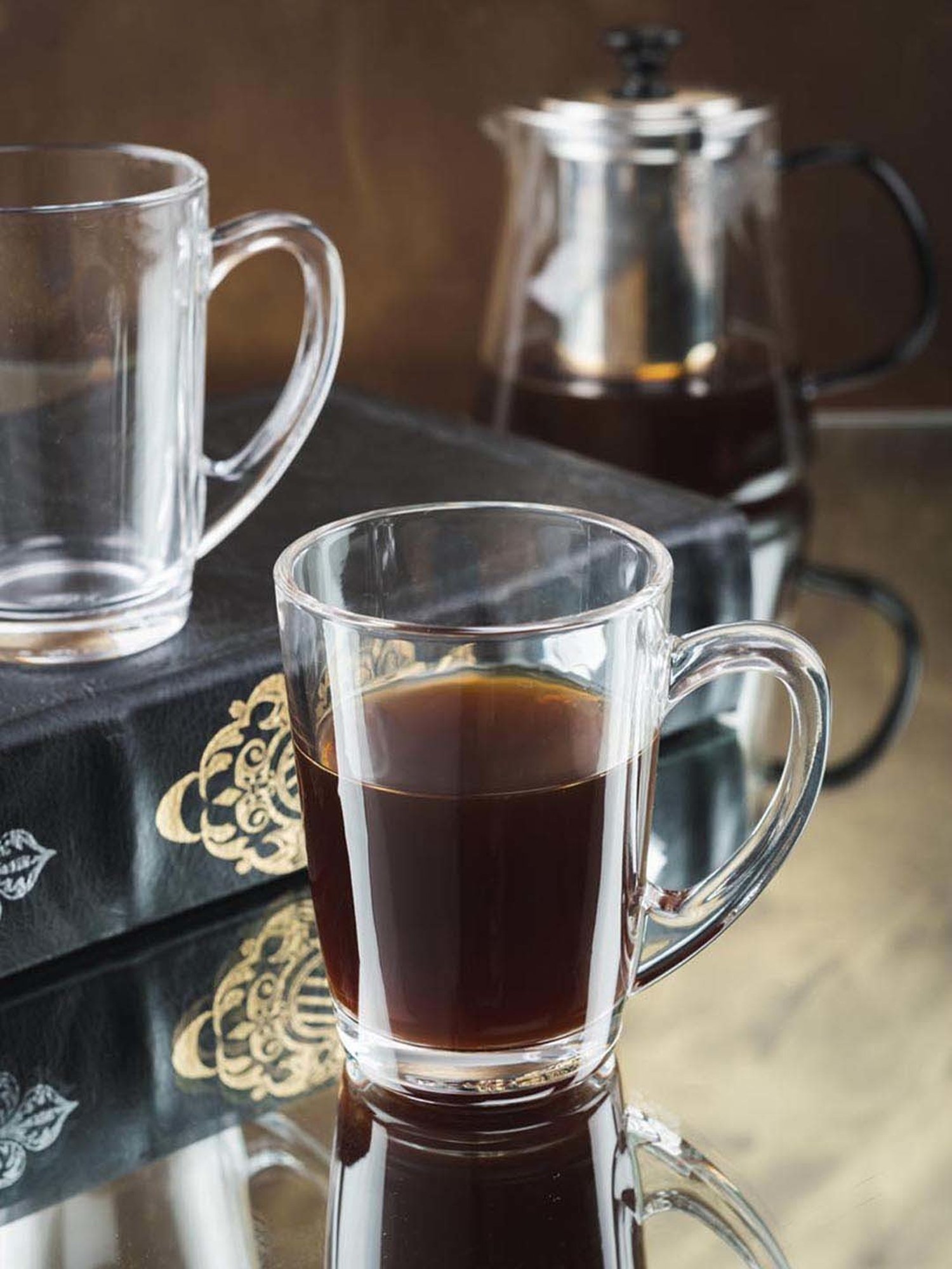 Goodhomes Transparent Glass Coffee Mugs (115 ml) - Set of 6