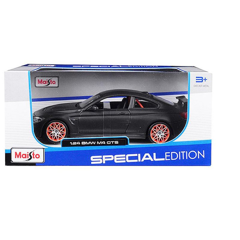 BMW M4 GTS Gray with Carbon Top and Orange Wheels 1/24 Diecast Model Car by Maisto