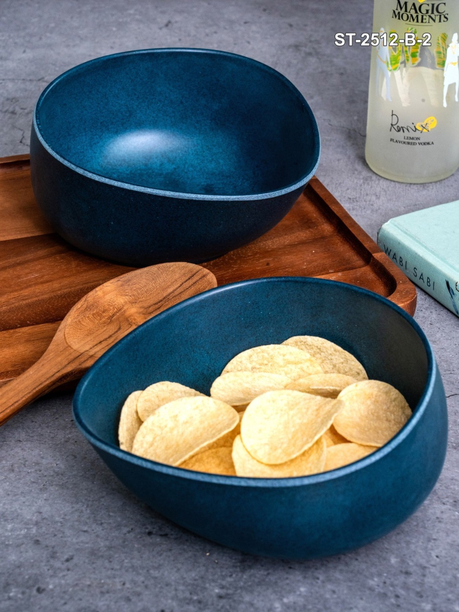 Stehlen Blue Melamine Retro Bowl - Set of 2