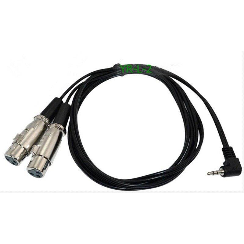 Right Angle 3.5mm Mini Stereo Male to 2 XLR Female Breakout Y-Cable