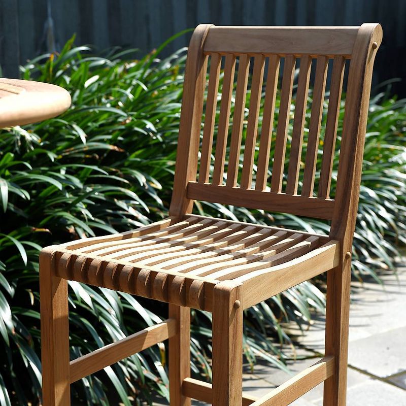 Mosko 3pc Teak Patio Bar Bistro Set - Natural - Cambridge Casual