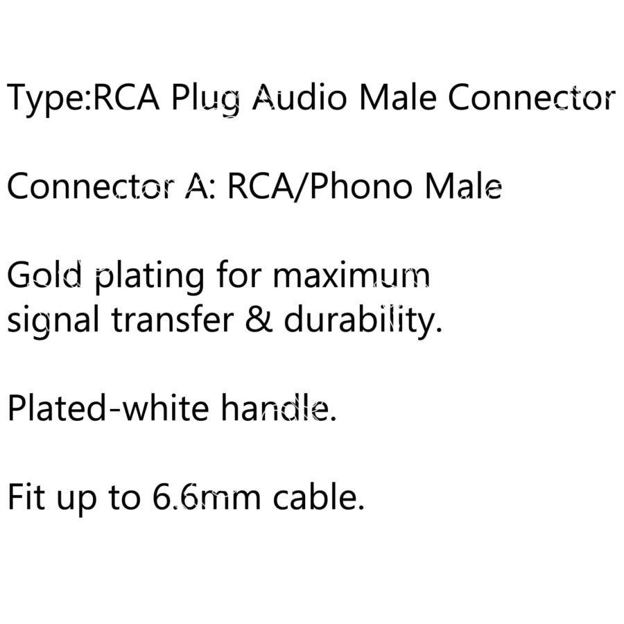 4PCS Copper RCA Plug Audio Cable Male Connector Adapter Connector Soldering Phono Male for 6.6mm Cable