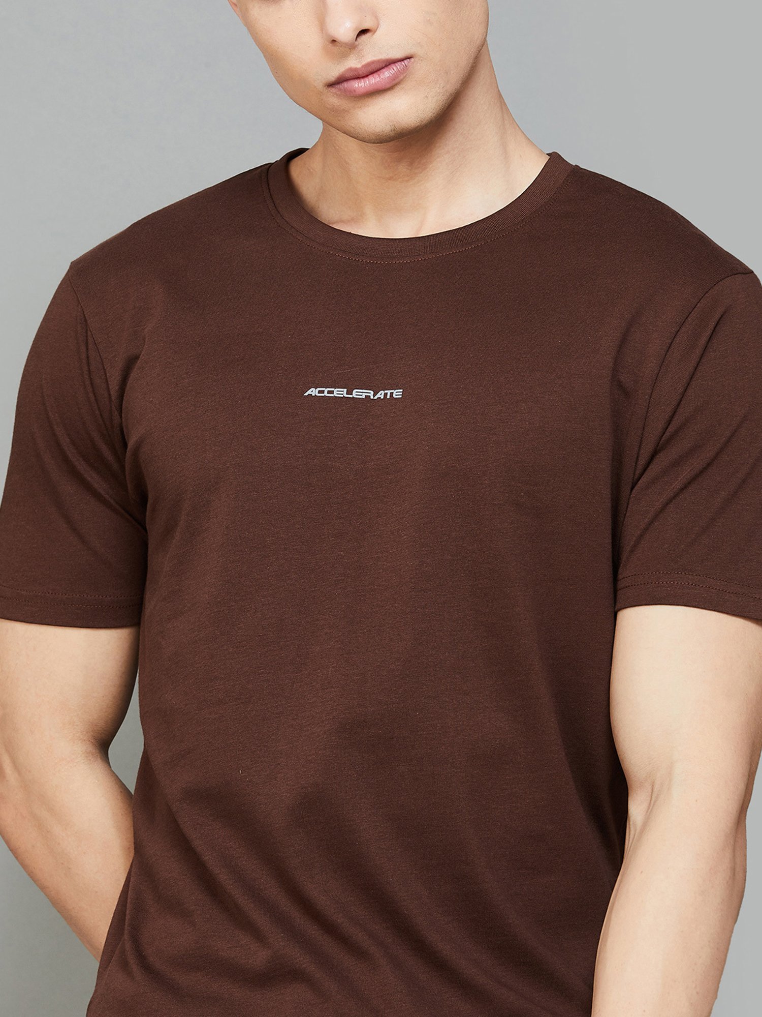 Fame Forever by Lifestyle Coffee Brown Regular Fit Sports T-Shirt