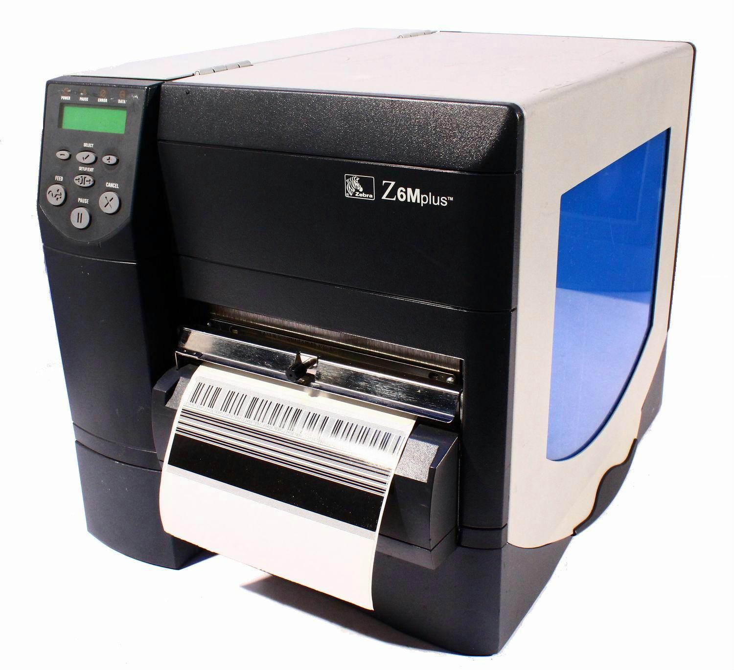 Zebra Z6M Plus Z6M00-2001-1000 Thermal Barcode Label Printer W/ Cutter Parallel & Serial Interfaces 203DPI
