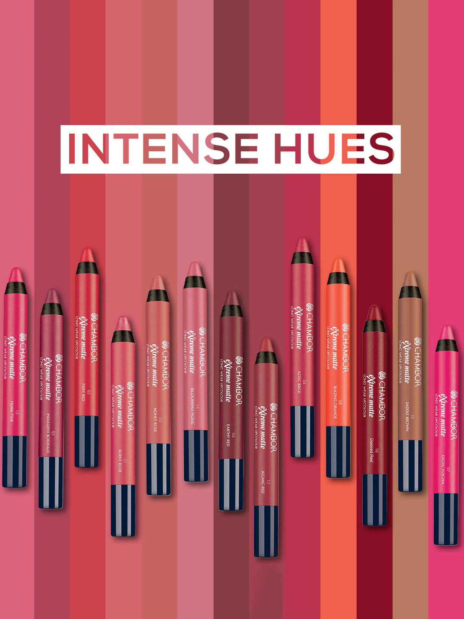 CHAMBOR Extreme Matte Long Wear Lipcolour 06 Earthy Red - 2.5 gm