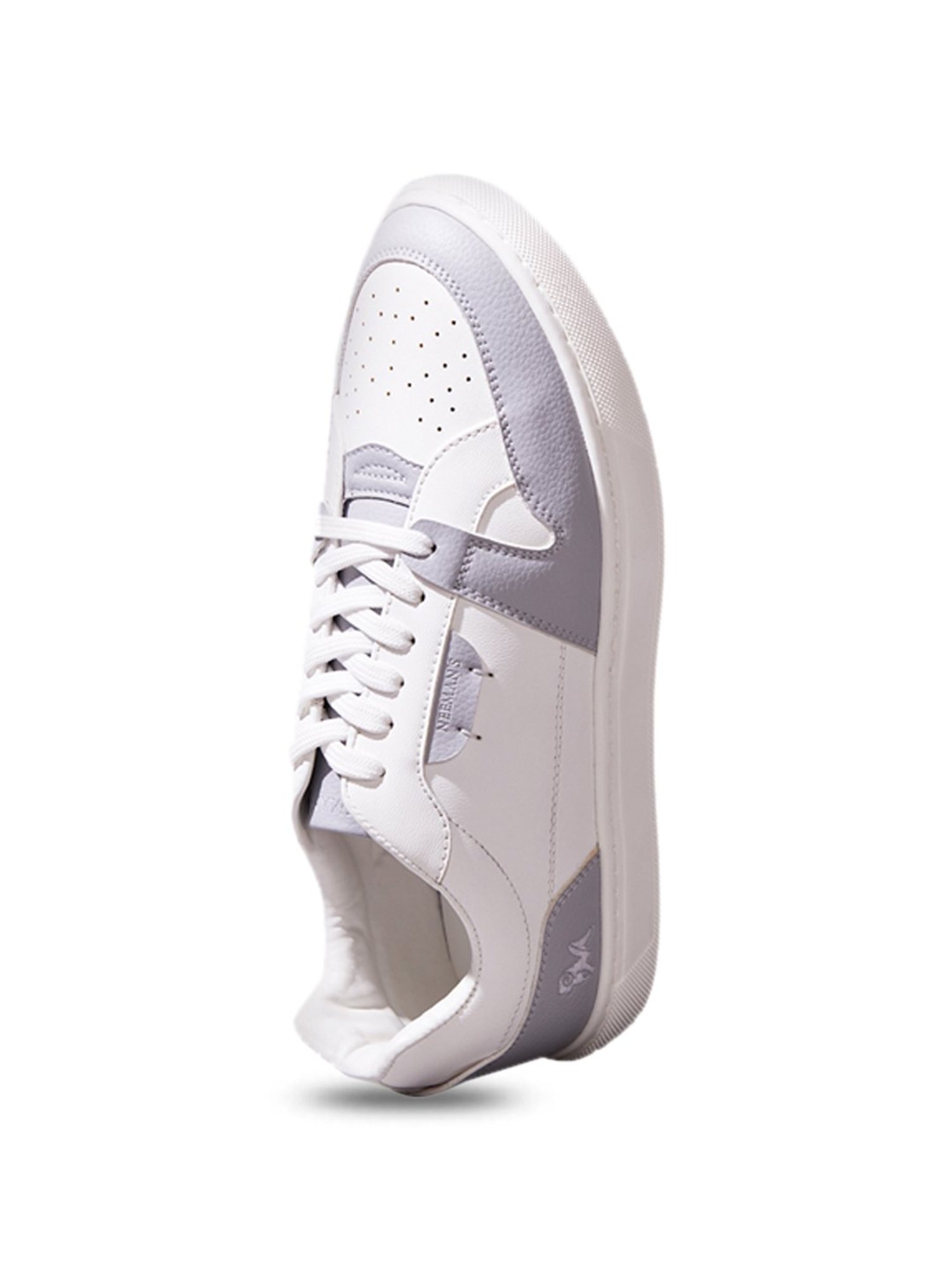 Neemans Men's Retro Slick Grey & White Casual Sneakers