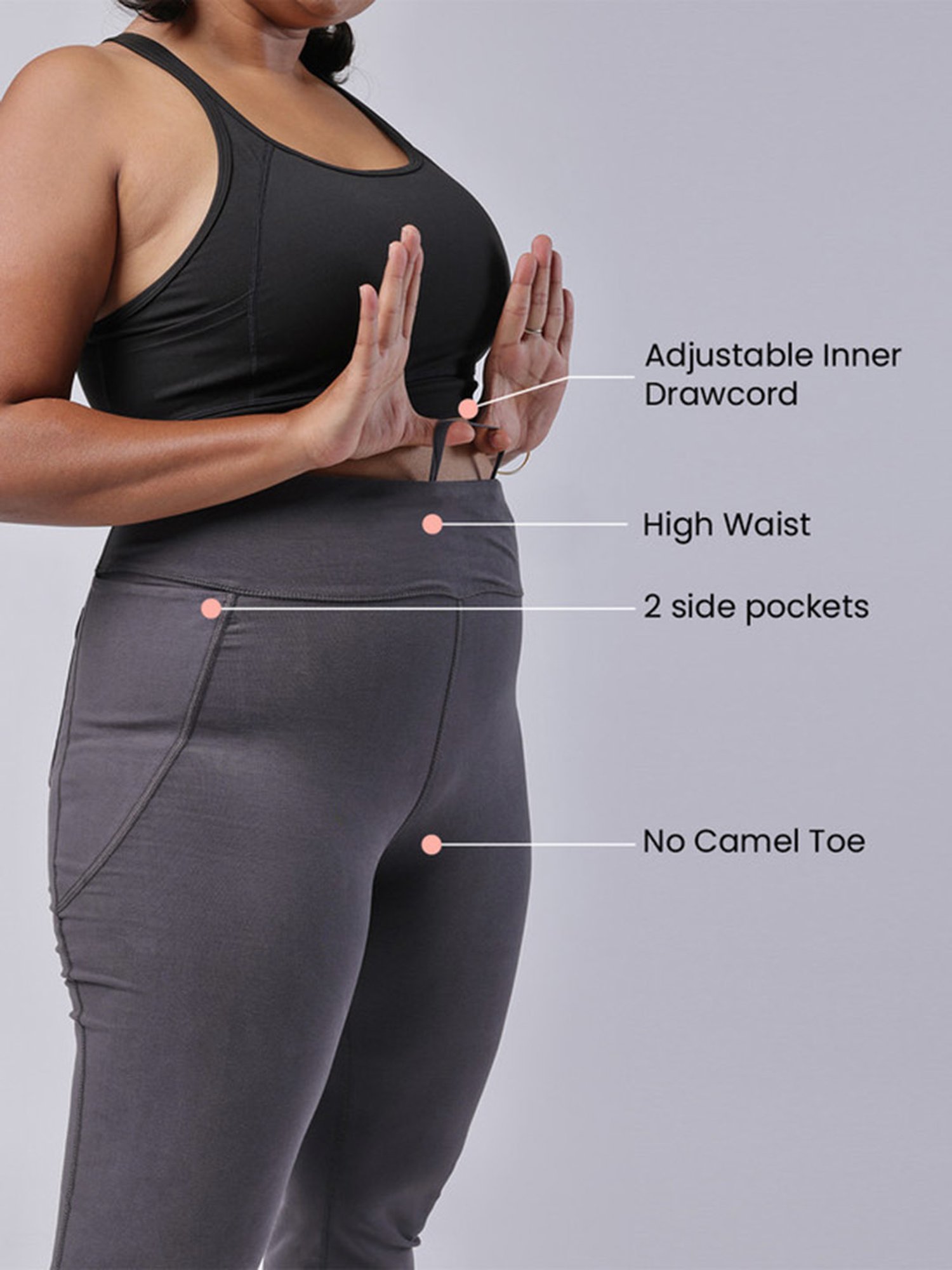 BlissClub Grey Groove-In Cotton Flare Pants - Regular